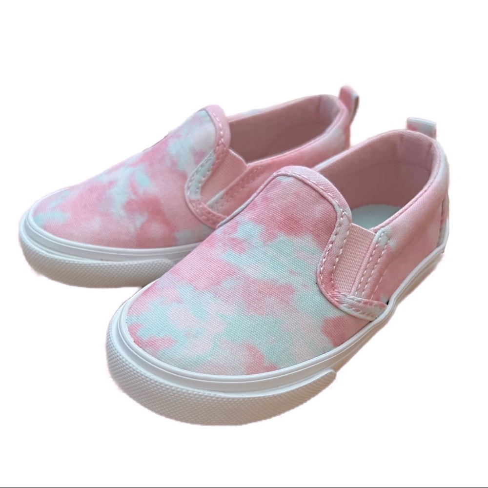 Pink Tie Dye Toddler Girls Vans like Slip on Shoes